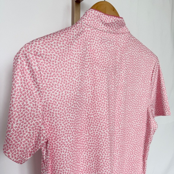 Greg Norman Women's Pink Umbrella Pattern Polo Shirt Size M Quarter-Zip Stretch - Picture 8 of 11